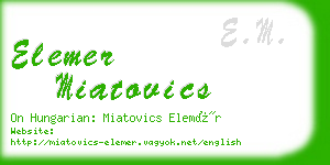 elemer miatovics business card